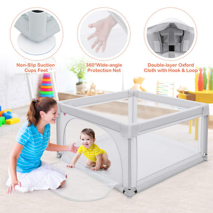 Costzon Baby Playpen, Extra Large Playard for Babies w/ 50 Ocean Balls