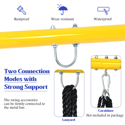 Costzon 550lbs Metal Swing Sets for Backyard, Heavy Duty Full Steel Swing Frame A-Frame Swing Stand