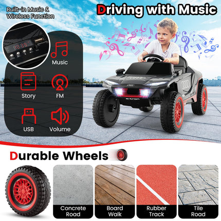 Costzon Ride on Car, Audi Licensed E-tron Racing Car, 12V Battery Powered Electric Vehicle