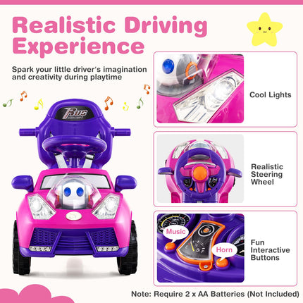 Costzon Push Car 3 in 1 Stroller Sliding Walking Car with Handle Canopy Seat Belt