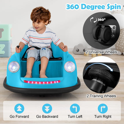 Costzon Bumper Car for Toddler, 12V Electric Kids Ride on Bumper Car with Remote Control, Battery Powered Baby Bumping Toy Gift