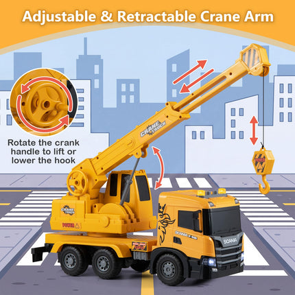 Costzon Licensed Scania Crane Truck Toy with Sounds and Lights for Kids(Crane)