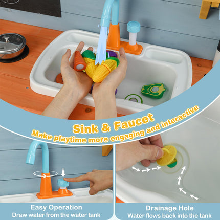 Kids Play Kitchen Set with Stoves for Boys Girls Aged 3-8