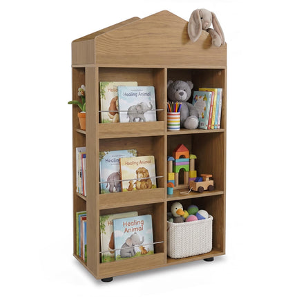 Costzon Kids 4-Tier Bookshelf with 10 Toy Storage Organizer