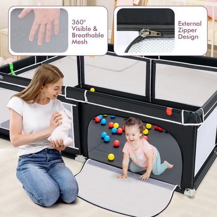 Costzon Playpen for Toddlers, Extra Large Playard Playpen for Toddlers, Play Pen for Babies 6-12 Months
