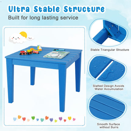 Costzon Kids Table, 25.5" x 25.5" Square Activity Play Table, Indoor & Outdoor, Toddler Table