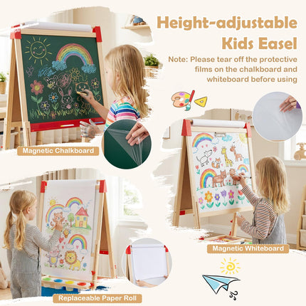 Costzon Kids Easel Adjustable Foldable Double-Sided Easel