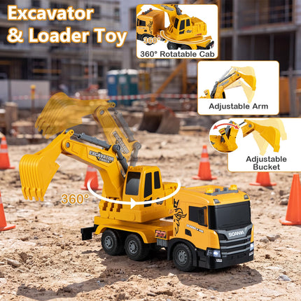 Costzon Licensed Scania Excavator Toy with Adjustable Arm Bucket(Excavator)