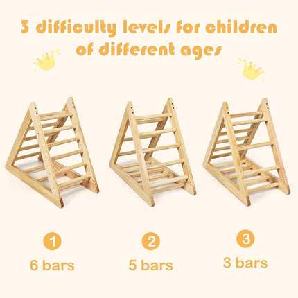Costzon Kids Climbing Triangle Ladder, Wooden Triangle Climber with Climbing Ladder for Toddlers