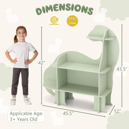 Costzon Dinosaur Kids Bookshelf, 3-Tier Wooden Children's Bookcase