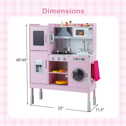 Costzon Wooden Kitchen Toy Set with Range Hood