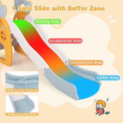 BABY JOY Toddler Slide, 3 in 1 Freestanding Foldable Kids Slide with Climber