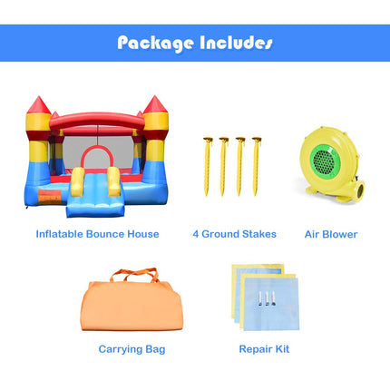Costzon Inflatable Bounce House Castle Jumper Slide Mesh Walls