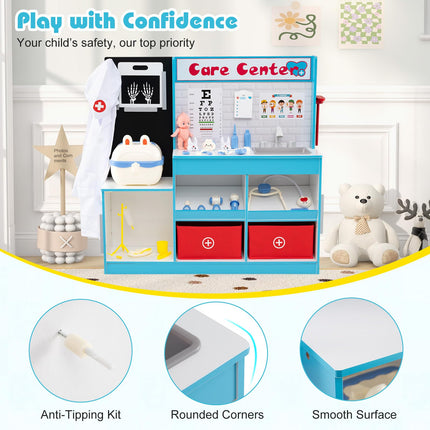 Costzon Kids Wooden Doctor Playset Medical Activity Center w/ 29 Accessories