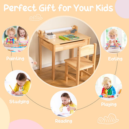Flip Top Kids Art Craft Table - Costzon