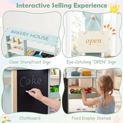 Costzon Play Kitchen for Kids | Rolling Chef Grocery Store Pretend Play Set for Girls Boys 3+