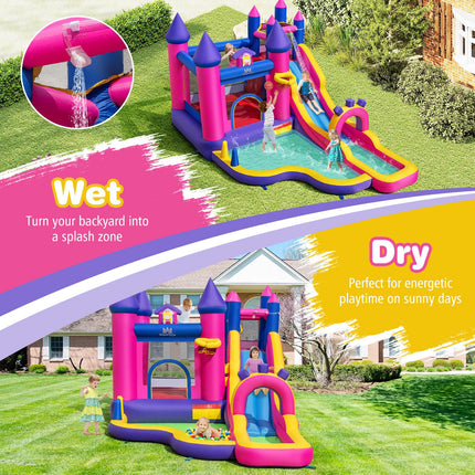 Costzon Inflatable Outdoor Kids Water House Castle