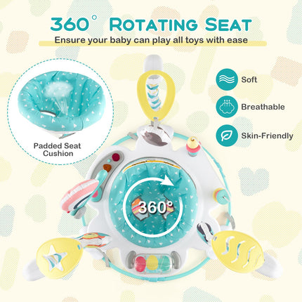 BABY JOY Baby Jumpers and Bouncers, Infant Activity Center with Music Lights Sounds, 360° Rotating Seat and 5 Adjustable Heights