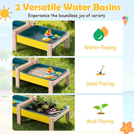 Costzon Sand and Water Table | Wooden Montessori Sensory Table