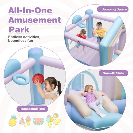 Costzon Inflatable Bounce House, Dream Cotton Bouncy House for Kids 5-12 Indoor Outdoor Family with Large Jumping Area