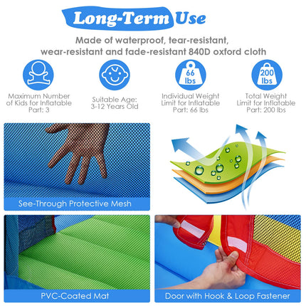 BOUNTECH Inflatable Water Slide, Bouncy House for Kids 5-12 Indoor Outdoor Party Family with Target Balls