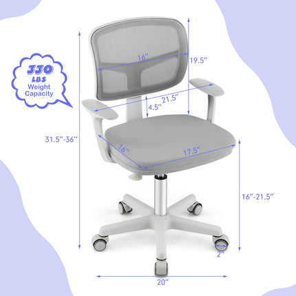 Costzon Kids Desk Chair, Children Study Computer Chair with Adjustable Height