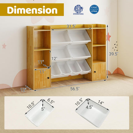 Costzon 56" Toy Storage Organizer Kids Bookshelf and Toy Storage