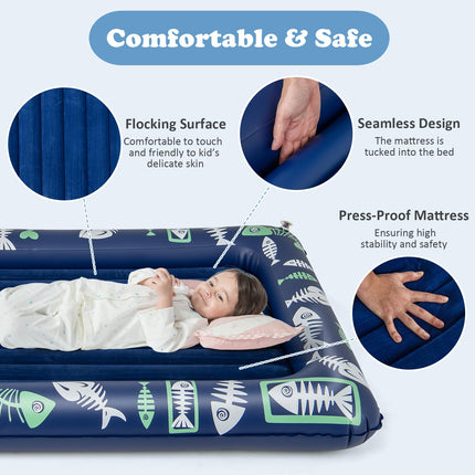 Costzon Inflatable Toddler Travel Bed, Kids Air Mattress Set w/Electric Pump