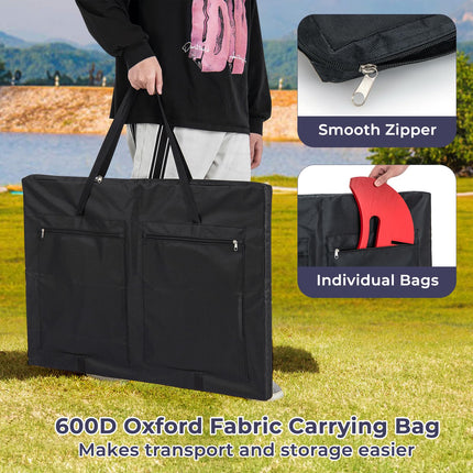 Costzon Giant 4-in-a-Row Game Set, Wooden Jumbo 4-to-Score Game w/ 42 PCS Chips & 600D Oxford Fabric Carrying Bag