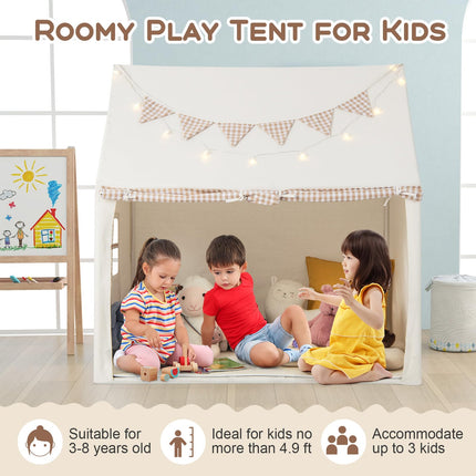 Costzon Kids Tent, Large Playhouse for Indoor Outdoor Play w/Padded Mat, 2 Breathable Windows & 2 Storage Pockets