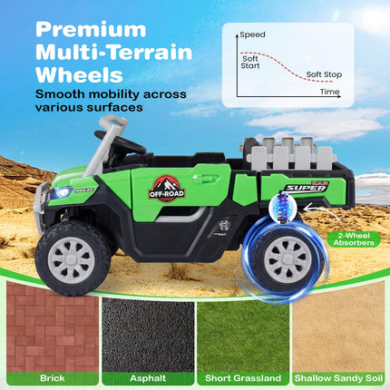 Costzon 24V Kids UTV Ride on Car Truck with Trunk & 2 x 100W Motors