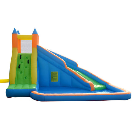 Costzon Inflatable Water Slide, Giant Bouncy Waterslide Park for Kids Backyard Outdoor Fun with Climbing Wall