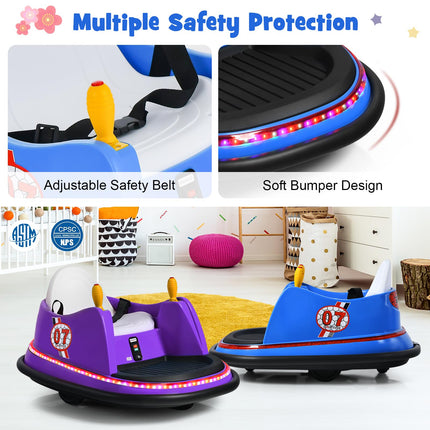 Costzon Bumper Car for Kids, 12V Battery Powered Bumping Car w/Remote Control, Dual Joysticks