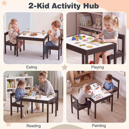 Costzon Kids Table and Chairs with Graffiti Top
