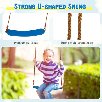 Costzon 660 lbs Swing Sets for Backyard, 3-in-1 Heavy Duty Extra Large Metal Swing Frame with Platform Swing