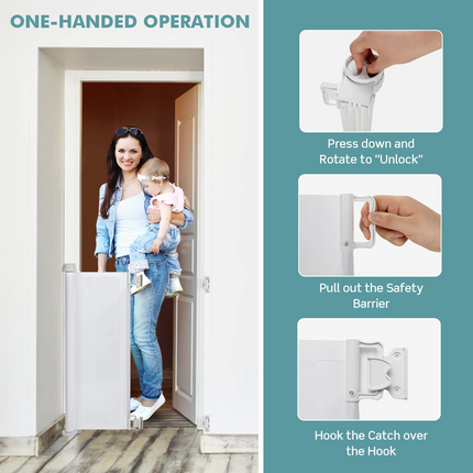 Costzon Retractable Baby Gate, Extra Wide Gate for Kids & Pets