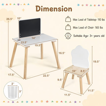 Costzon Weaning Table and Chair Set with Chalkboard | Multi Activity Desk for Toddlers