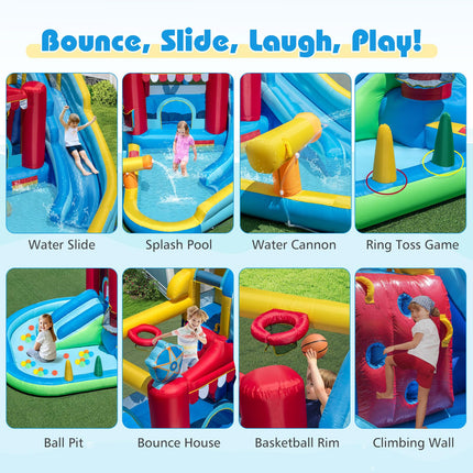 Costzon Inflatable 8-in-1 Amusement Park Water Park