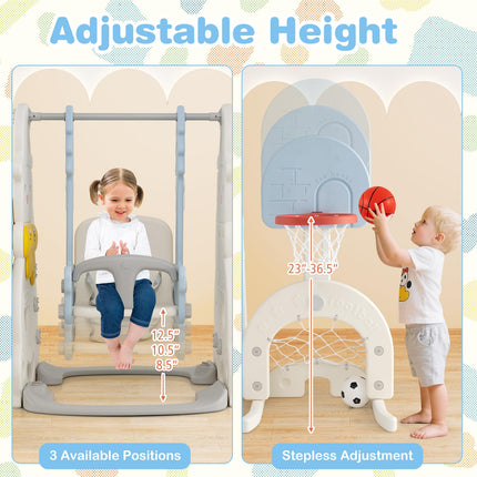 Costzon Toddler Swing and Slide Set 7 in 1 Toddler Slide for Kids