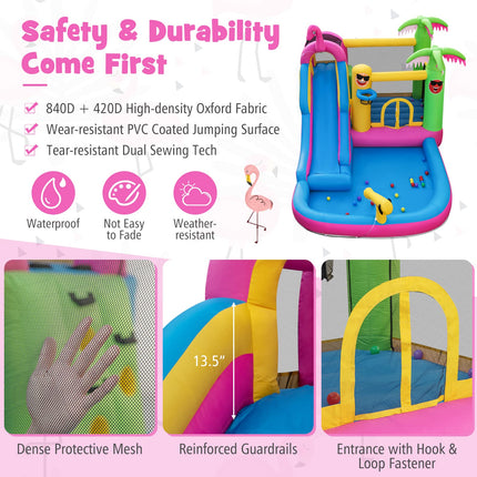 Costzon Inflatable Water Slide, Water Bounce House for Kids Backyard Family Fun with Long Slide, Large Jumping Area