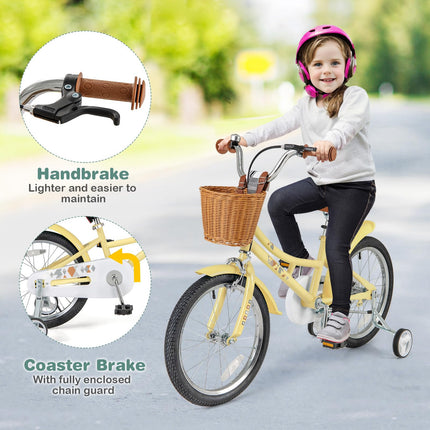 Costzon Kids Bike, 18 Inch Retro Child Bike for 3-8 Years Old w/Adjustable Height