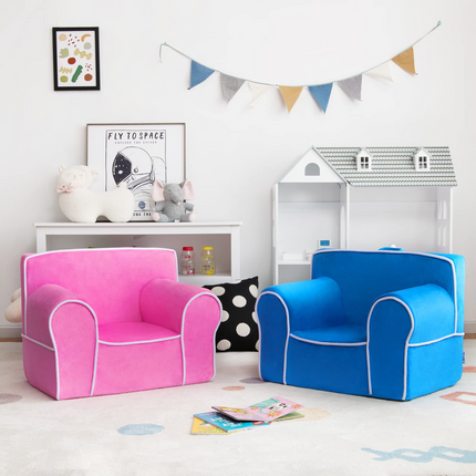 Costzon Kids Couch, Toddler Soft Sofa Chair w/Removable & Washable Velvet Surface, Toddler Couch