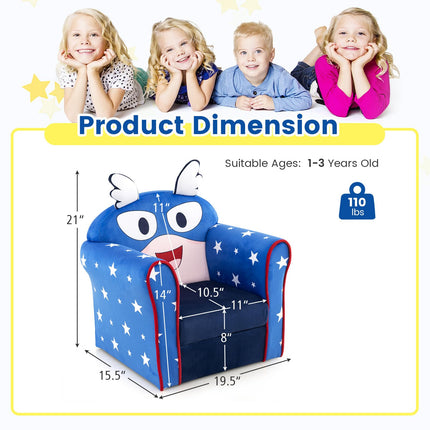 Costzon Kids Sofa, Children Armrest Chair with Pattern, Toddler Furniture