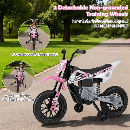 Costzon 12V Kids Motorcycle with Detachable Training Wheels