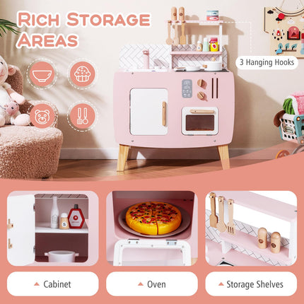 Costzon Kids Kitchen Playset | Toddler Interactive Pretend Play Toy w/Oven