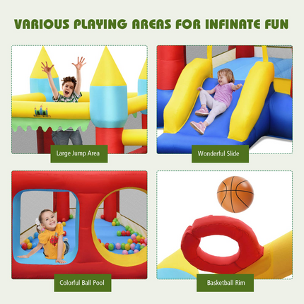BOUNTECH Inflatable Bounce House, Bouncy House for Kids 5-12 Indoor Outdoor Party Family, Toddler Jump Castle Bounce House