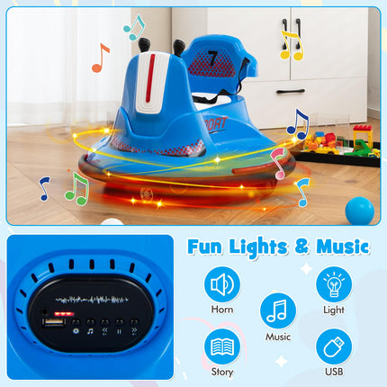 Costzon 12V Kids Ride On Bumper Car, Electric Bumper Car