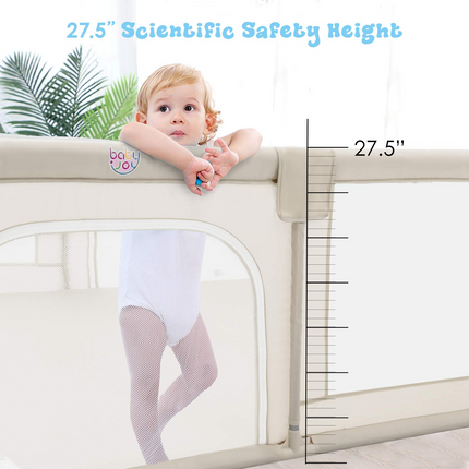 Costzon Baby Playpen, Large Playpen for Toddlers Baby, Portable Baby Fence Activity Center (Grey)