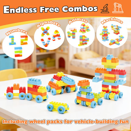Costzon 150 Pcs Toddler Building Blocks Toy Stacking Block Set