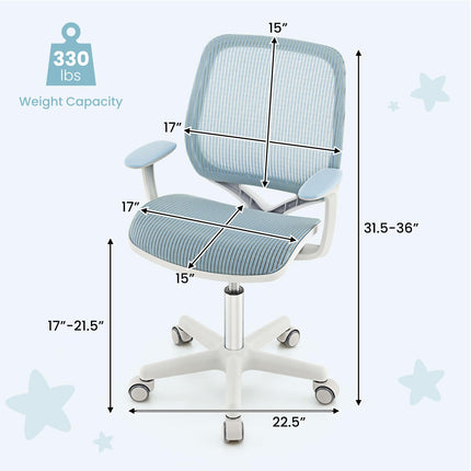 Costzon Kids Desk Chair, Height Adjustable Children Study Computer Chair with Armrests